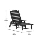 Flash Furniture Monterey Set of 2 Adjustable Adirondack Loungers with Cup Holders- All-Weather Indoor/Outdoor HDPE Lounge Chairs