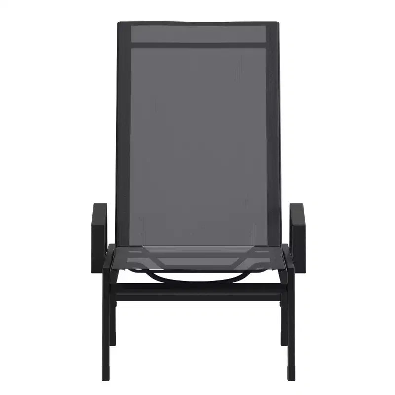 Flash Furniture Brazos Sedia a Sdraio Regolabile con Braccioli, Reclinabile a Cinque Posizioni per Esterni e Tutte le Condizioni Atmosferiche