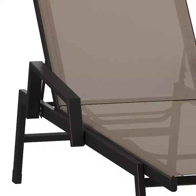Flash Furniture Brazos Sedia a Sdraio Regolabile con Braccioli, Reclinabile a Cinque Posizioni per Esterni e Tutte le Condizioni Atmosferiche