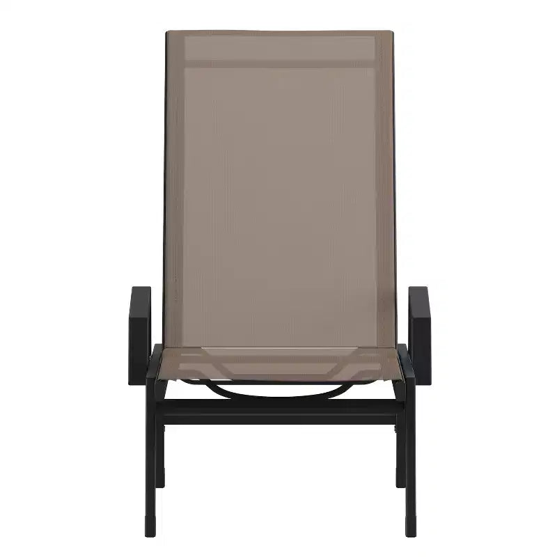 Flash Furniture Brazos Sedia a Sdraio Regolabile con Braccioli, Reclinabile a Cinque Posizioni per Esterni e Tutte le Condizioni Atmosferiche
