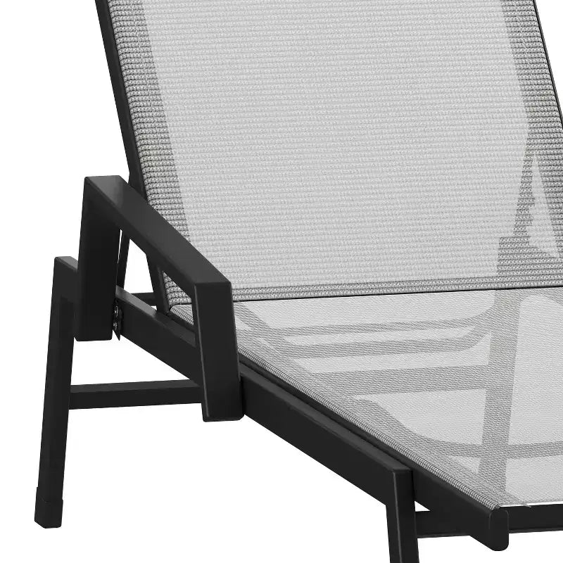 Flash Furniture Brazos Sedia a Sdraio Regolabile con Braccioli, Reclinabile a Cinque Posizioni per Esterni e Tutte le Condizioni Atmosferiche