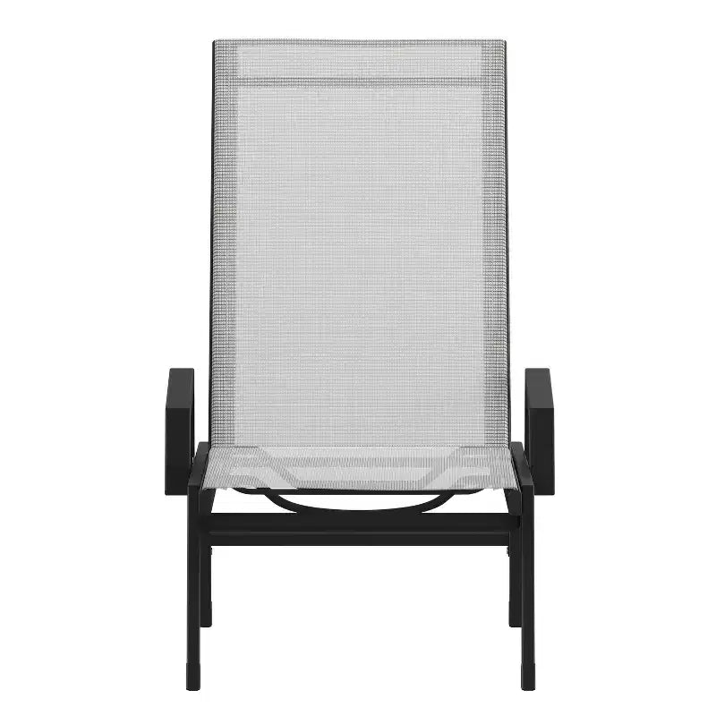 Flash Furniture Brazos Sedia a Sdraio Regolabile con Braccioli, Reclinabile a Cinque Posizioni per Esterni e Tutte le Condizioni Atmosferiche