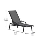 Flash Furniture Brazos Sedia a Sdraio Regolabile con Braccioli, Reclinabile a Cinque Posizioni per Esterni e Tutte le Condizioni Atmosferiche