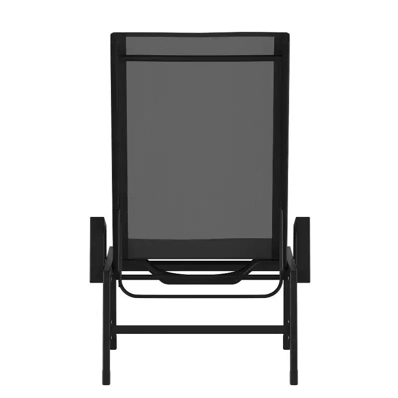 Flash Furniture Brazos Sedia a Sdraio Regolabile con Braccioli, Reclinabile a Cinque Posizioni per Esterni e Tutte le Condizioni Atmosferiche