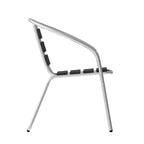 Flash Furniture Sedia impilabile da ristorante commerciale per interni ed esterni in alluminio Lila con schienale a tre listelli effetto teak