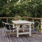 Flash Furniture Sedia impilabile da ristorante commerciale per interni ed esterni in alluminio Lila con schienale a tre listelli effetto teak