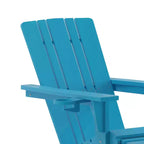 Flash Furniture Halifax HDPE Adirondack Chair with Cup Holder and Pull Out Ottoman, All-Weather HDPE Indoor/Outdoor Lounge Chair