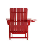 Flash Furniture Halifax HDPE Adirondack Chair with Cup Holder and Pull Out Ottoman, All-Weather HDPE Indoor/Outdoor Lounge Chair