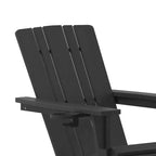 Flash Furniture Halifax HDPE Adirondack Chair with Cup Holder and Pull Out Ottoman, All-Weather HDPE Indoor/Outdoor Lounge Chair