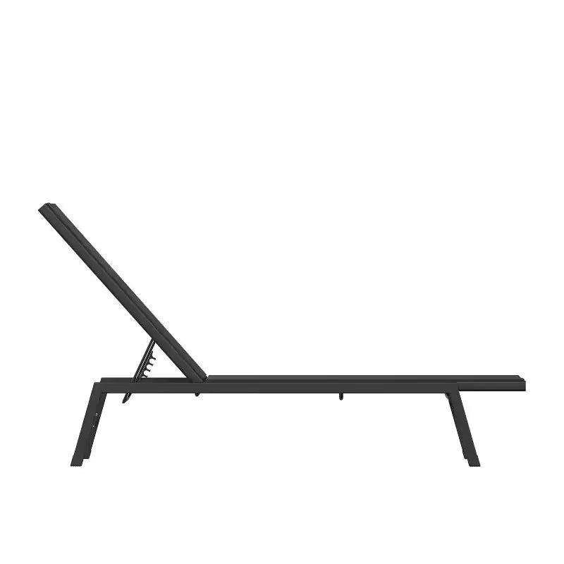 Flash Furniture Brazos Set of 2 Adjustable Chaise Lounge Chairs All-Weather Outdoor Five-Position Recliners