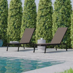 Flash Furniture Brazos Set of 2 Adjustable Chaise Lounge Chairs All-Weather Outdoor Five-Position Recliners