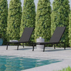 Flash Furniture Brazos Set of 2 Adjustable Chaise Lounge Chairs All-Weather Outdoor Five-Position Recliners