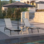 Flash Furniture Brazos Set of 2 Adjustable Chaise Lounge Chairs All-Weather Outdoor Five-Position Recliners