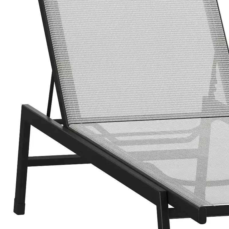 Flash Furniture Brazos Set of 2 Adjustable Chaise Lounge Chairs All-Weather Outdoor Five-Position Recliners