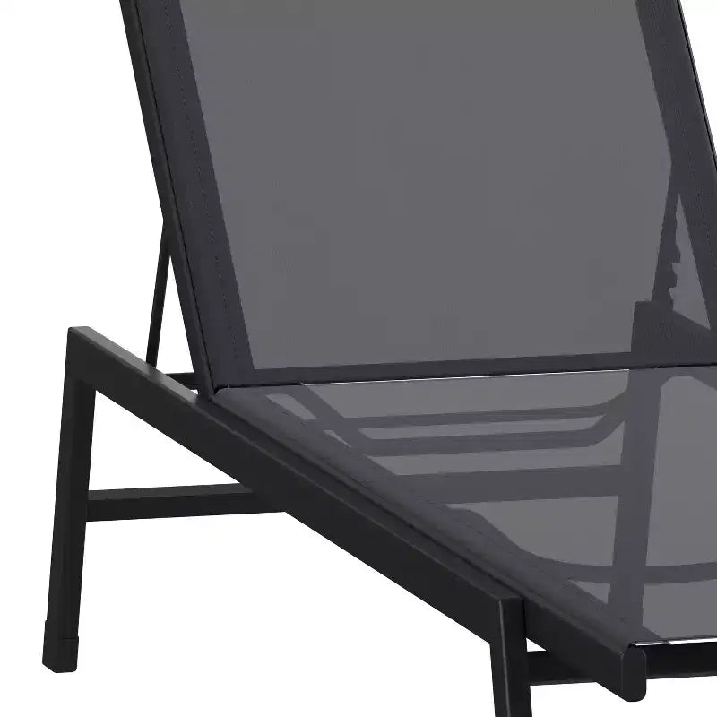 Flash Furniture Brazos Set of 2 Adjustable Chaise Lounge Chairs All-Weather Outdoor Five-Position Recliners