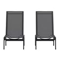 Flash Furniture Brazos Set of 2 Adjustable Chaise Lounge Chairs All-Weather Outdoor Five-Position Recliners