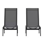 Flash Furniture Brazos Set of 2 Adjustable Chaise Lounge Chairs All-Weather Outdoor Five-Position Recliners