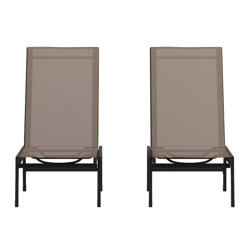Flash Furniture Brazos Set di 2 Sedie a Sdraio Regolabili da Esterno per Tutte le Stagioni, Reclinabili in Cinque Posizioni