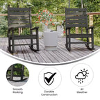 Flash Furniture Manchester Set of 2 Contemporary Rocking Chairs, All-Weather HDPE Indoor/Outdoor Rockers