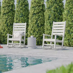 Flash Furniture Manchester Set of 2 Contemporary Rocking Chairs, All-Weather HDPE Indoor/Outdoor Rockers