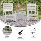 Flash Furniture Manchester Set of 2 Contemporary Rocking Chairs, All-Weather HDPE Indoor/Outdoor Rockers