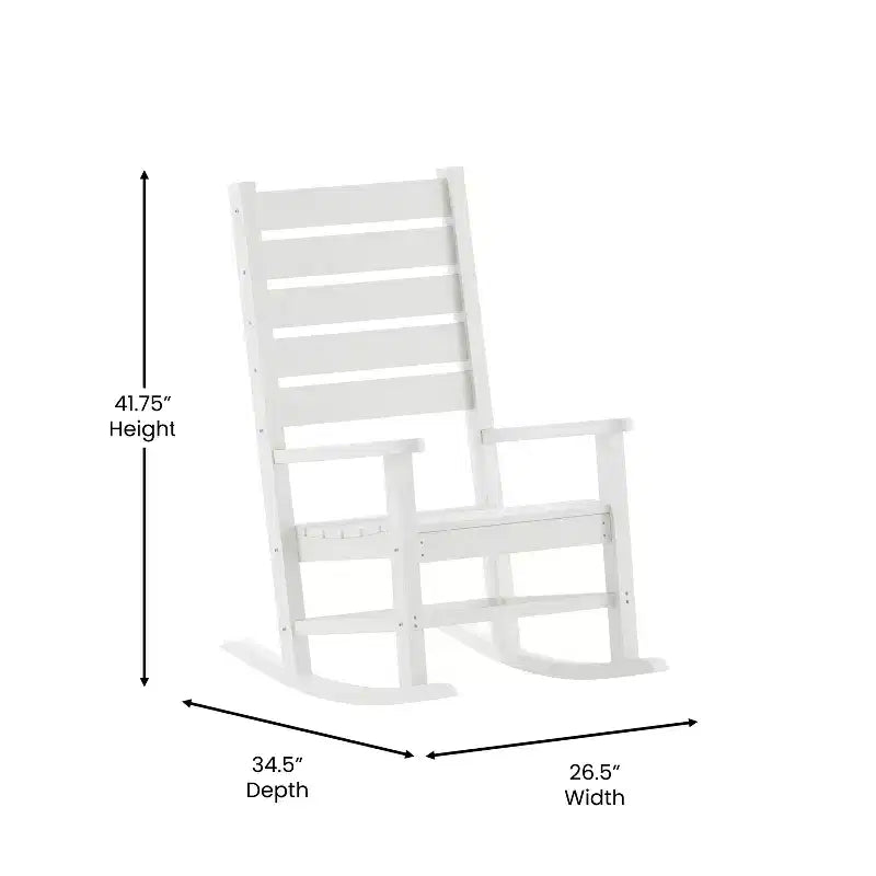 Flash Furniture Manchester Set of 2 Contemporary Rocking Chairs, All-Weather HDPE Indoor/Outdoor Rockers