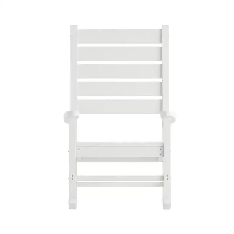 Flash Furniture Manchester Set of 2 Contemporary Rocking Chairs, All-Weather HDPE Indoor/Outdoor Rockers