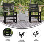 Flash Furniture Manchester Set of 2 Contemporary Rocking Chairs, All-Weather HDPE Indoor/Outdoor Rockers