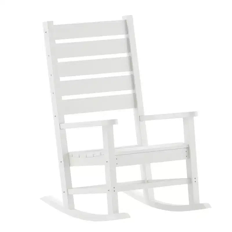 Flash Furniture Manchester, Set di 2 sedie a dondolo contemporanee, in HDPE per tutte le stagioni, per interni/esterni