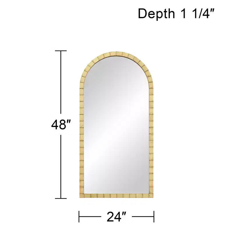 Specchio da parete ad arco Uttermost Portina oro opaco 24 x 48