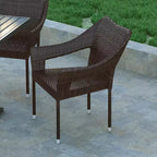 Sedia da pranzo impilabile per patio da interni/esterni Emma and Oliver All-Weather con telaio in acciaio e rattan PE resistente alle intemperie
