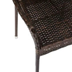Sedia da pranzo impilabile per patio da interni/esterni Emma and Oliver All-Weather con telaio in acciaio e rattan PE resistente alle intemperie