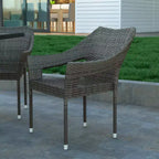 Sedia da pranzo impilabile per patio da interni/esterni Emma and Oliver All-Weather con telaio in acciaio e rattan PE resistente alle intemperie