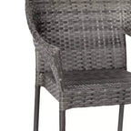Sedia da pranzo impilabile per patio da interni/esterni Emma and Oliver All-Weather con telaio in acciaio e rattan PE resistente alle intemperie