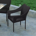 Sedia da pranzo impilabile per patio da interni/esterni Emma and Oliver All-Weather con telaio in acciaio e rattan PE resistente alle intemperie
