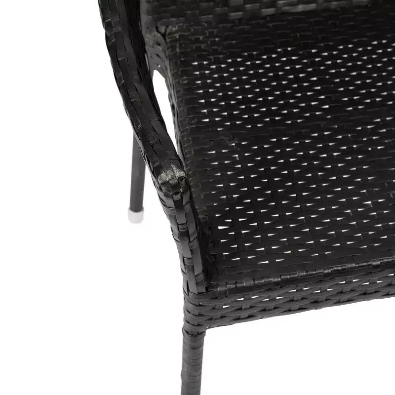 Sedia da pranzo impilabile per patio da interni/esterni Emma and Oliver All-Weather con telaio in acciaio e rattan PE resistente alle intemperie