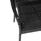 Sedia da pranzo impilabile per patio da interni/esterni Emma and Oliver All-Weather con telaio in acciaio e rattan PE resistente alle intemperie