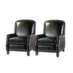 Set of 2 Deborah Modern Wooden Upholstery Modern Genuine Leather Recliner with Nailhead Trim for Living Room and Bedroom| ART OF LIVING DESIGNS