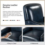 Set of 2 Deborah Modern Wooden Upholstery Modern Genuine Leather Recliner with Nailhead Trim for Living Room and Bedroom| ART OF LIVING DESIGNS