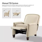 Set of 2 Deborah Modern Wooden Upholstery Modern Genuine Leather Recliner with Nailhead Trim for Living Room and Bedroom| ART OF LIVING DESIGNS