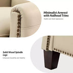 Set of 2 Deborah Modern Wooden Upholstery Modern Genuine Leather Recliner with Nailhead Trim for Living Room and Bedroom| ART OF LIVING DESIGNS