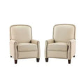 Set of 2 Deborah Modern Wooden Upholstery Modern Genuine Leather Recliner with Nailhead Trim for Living Room and Bedroom| ART OF LIVING DESIGNS