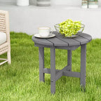 Tavolino rotondo Costway Patio Adirondack da 18'' per esterni, in HDPE, resistente alle intemperie, grigio