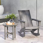 Tavolino rotondo Costway Patio Adirondack da 18'' per esterni, in HDPE, resistente alle intemperie, grigio