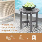 Tavolino rotondo Costway Patio Adirondack da 18'' per esterni, in HDPE, resistente alle intemperie, grigio