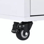 Rubberwood Countertop Kitchen Island, Kitchen Trolley with 5 Wheels, Spice Rack and 8 Drawers - ModernLuxe