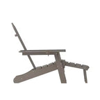 Flash Furniture Newport Sedia Adirondack in HDPE con Portabicchieri e Poggiapiedi Estraibile, Poltrona da Giardino/Interni per Tutte le Stagioni in HDPE