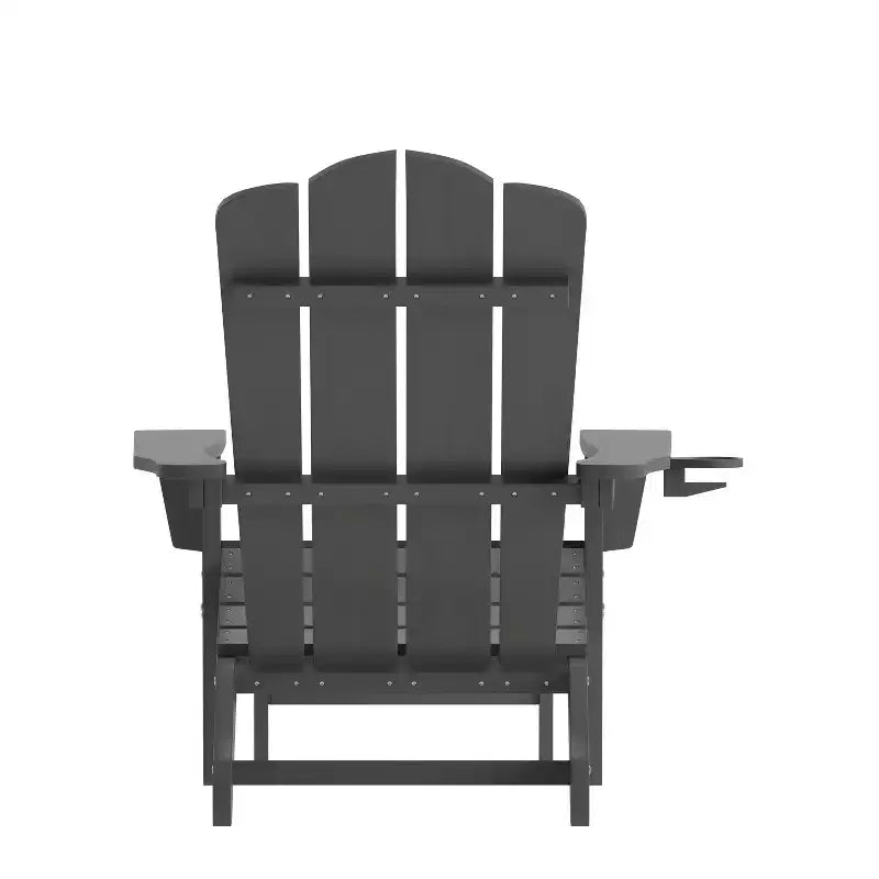 Flash Furniture Newport Sedia Adirondack in HDPE con Portabicchieri e Poggiapiedi Estraibile, Poltrona da Giardino/Interni per Tutte le Stagioni in HDPE