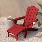 Flash Furniture Newport Sedia Adirondack in HDPE con Portabicchieri e Poggiapiedi Estraibile, Poltrona da Giardino/Interni per Tutte le Stagioni in HDPE