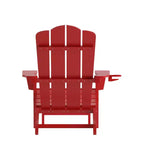 Flash Furniture Newport Sedia Adirondack in HDPE con Portabicchieri e Poggiapiedi Estraibile, Poltrona da Giardino/Interni per Tutte le Stagioni in HDPE